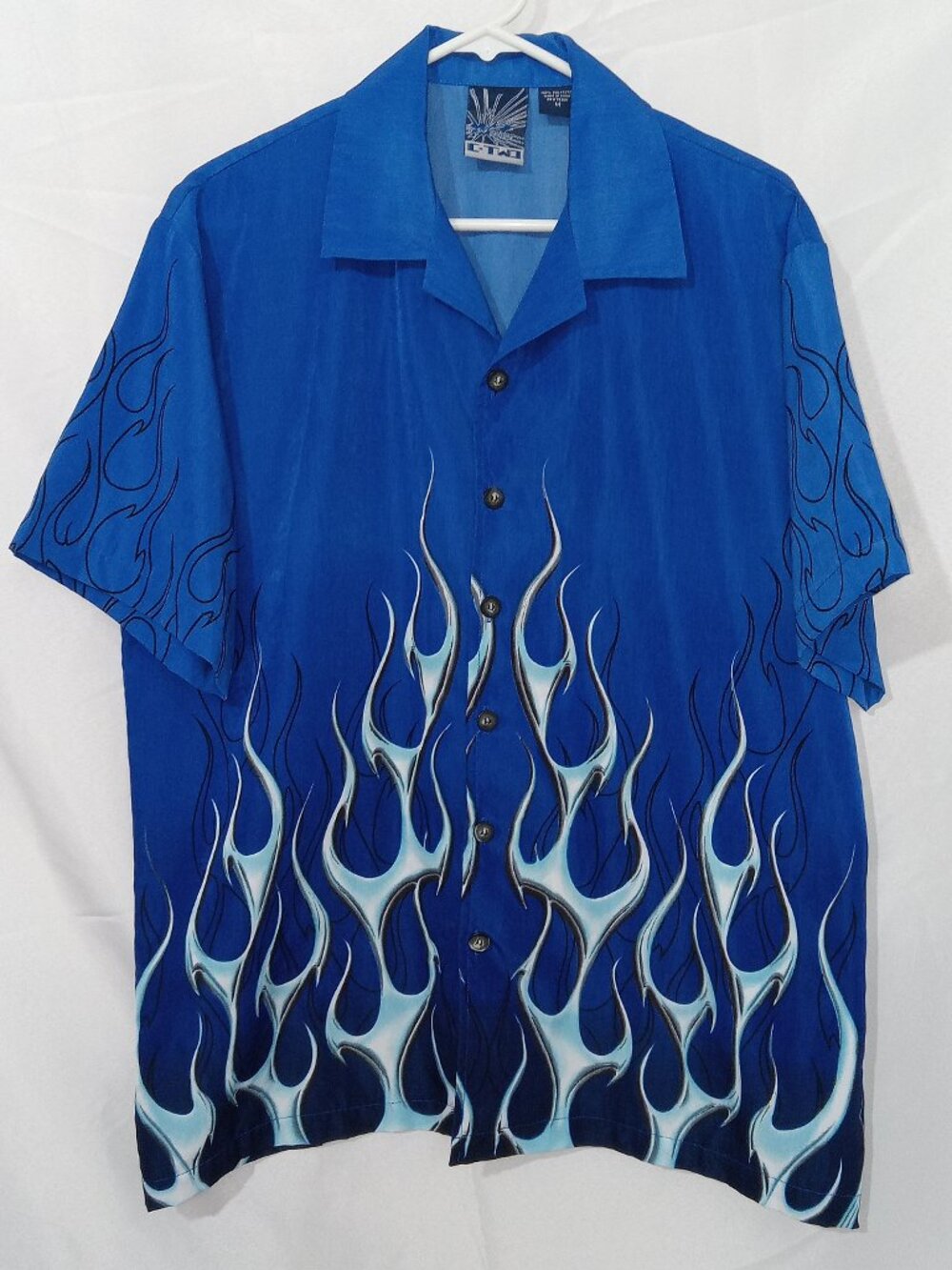 Vtg C-Two Shirt Mens M Flame Graphic Tribal Y2K Rock Grunge Festival 90s Biker